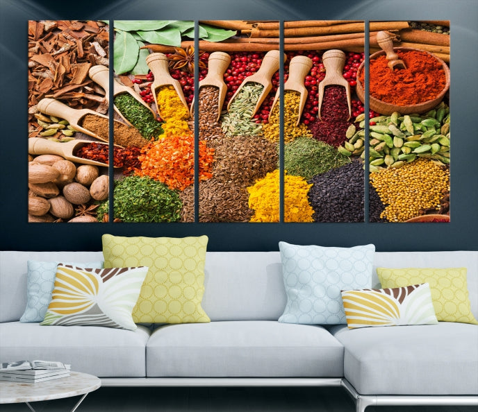 Spices Kitchen Wall Wall Art Canvas Print