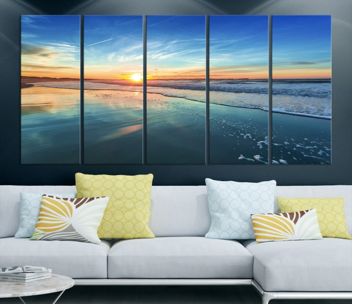 Blue Sky and Beach Wall Art Canvas Print