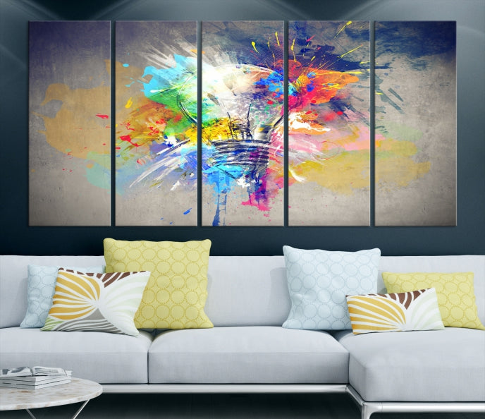 Lampe Abstraite Couleur Mur Art Impression sur toile