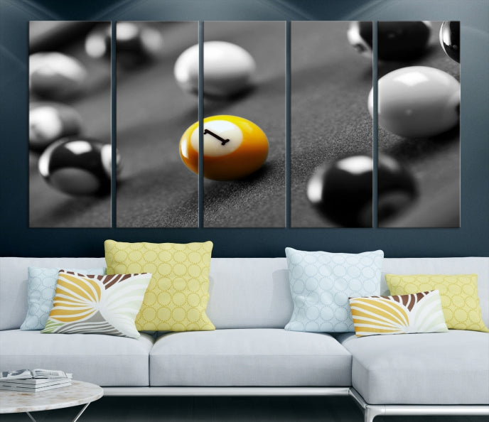 Wall Art Pool Table and Balls Canvas Print