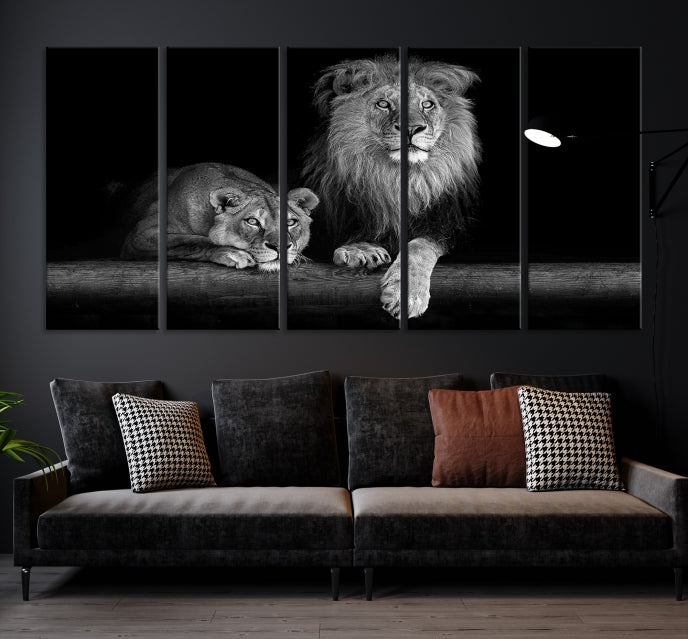 Art mural de la famille Lion Impression sur toile