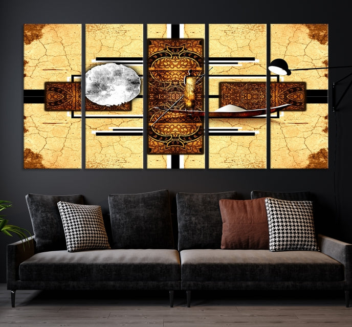 African Style Abstract Wall Art Canvas Print