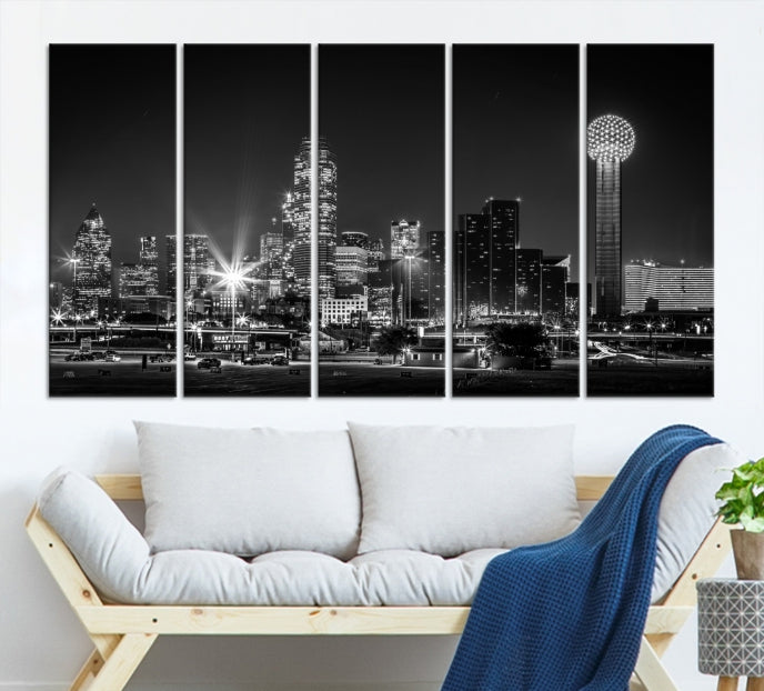 Impresión de lienzo de la ciudad de Dallas, Skyline de Dallas, Arte de la pared de Dallas, Dallas Texas, Impresión de lienzo, Lienzo de Dallas, Arte de Dallas, Impresión de lienzo de Dallas,