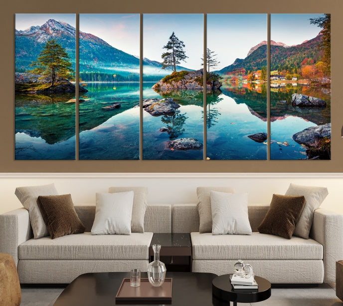 Arte de pared relajante Lago y montaña Arte de pared grande Impresión en lienzo