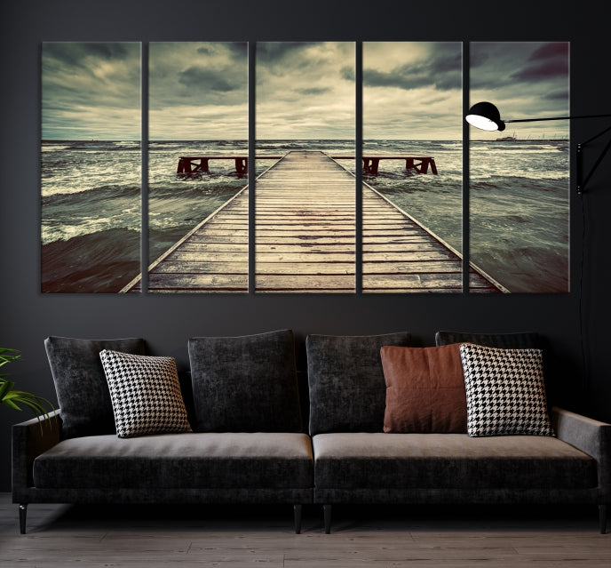 Vintage Wood Bridge Wall Art Canvas Print