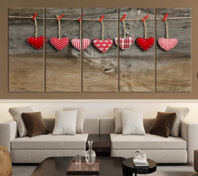 L'amour sur l'art mural en bois Impression sur toile