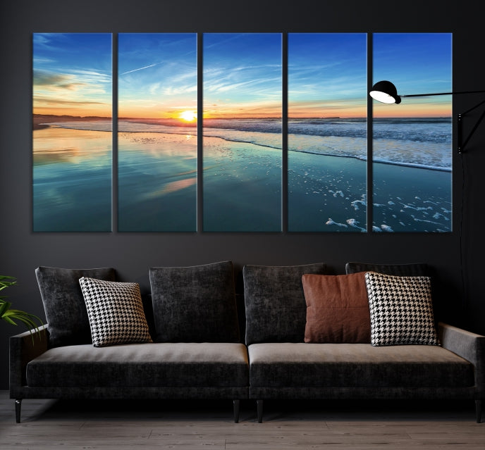 Blue Sky and Beach Wall Art Canvas Print