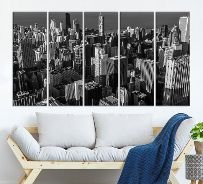 Chicago Wall Art Canvas Print Chicago City Night Canvas Print