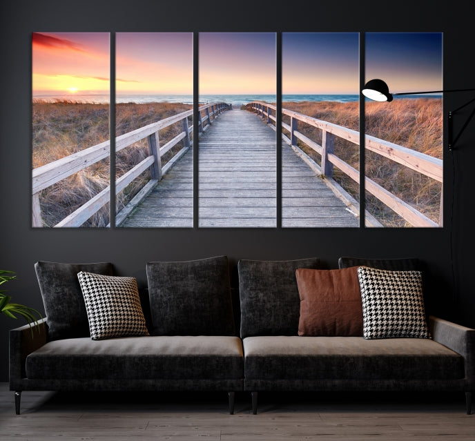 Wooden Path at Baltic Sea Wall Art Canvas Print