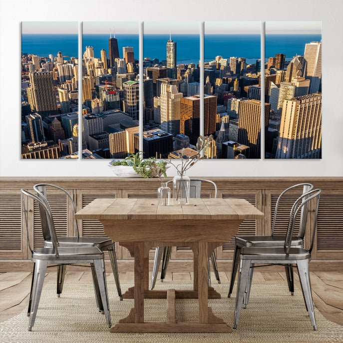 Chicago Wall Art Canvas Print Chicago City Night Canvas Print