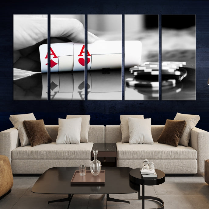 Aces Poker Art Poker Game Wall Art Canvas Print