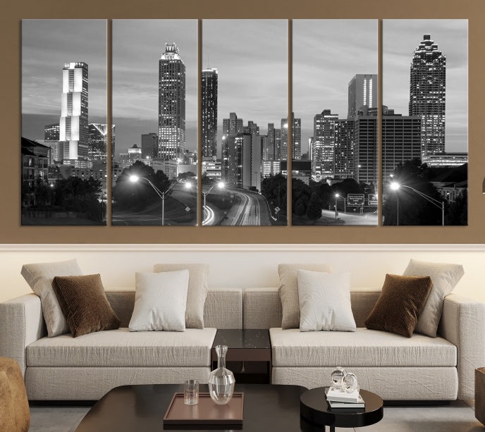 Atlanta City Black and White Wall Art