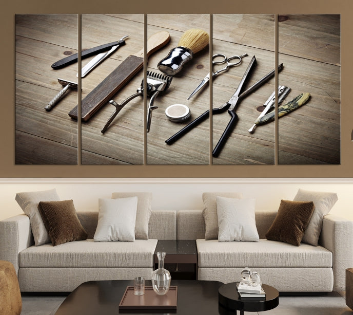 Standart Barber Tools Wall Art Canvas Print