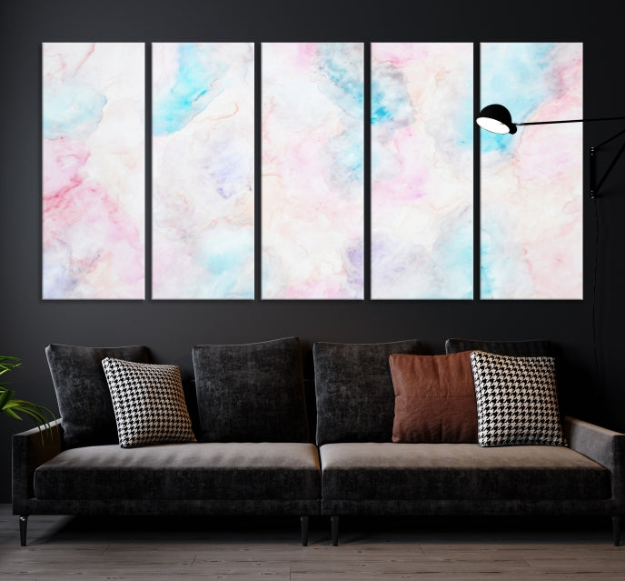 Pastel Marble Fluid Effect Wall Art Abstract Canvas Wall Art Print