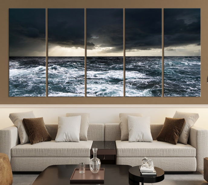 Storm on the Ocean Wall Art Canvas Print