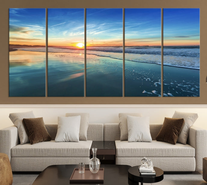 Blue Sky and Beach Wall Art Canvas Print