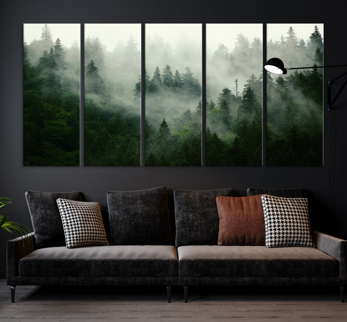 Green Forest Wall Art Canvas Print