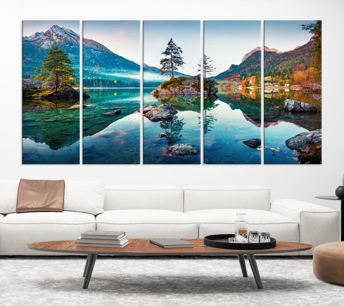 Relaxing Wall Art Lake and Mountain Wall Art Canvas Print