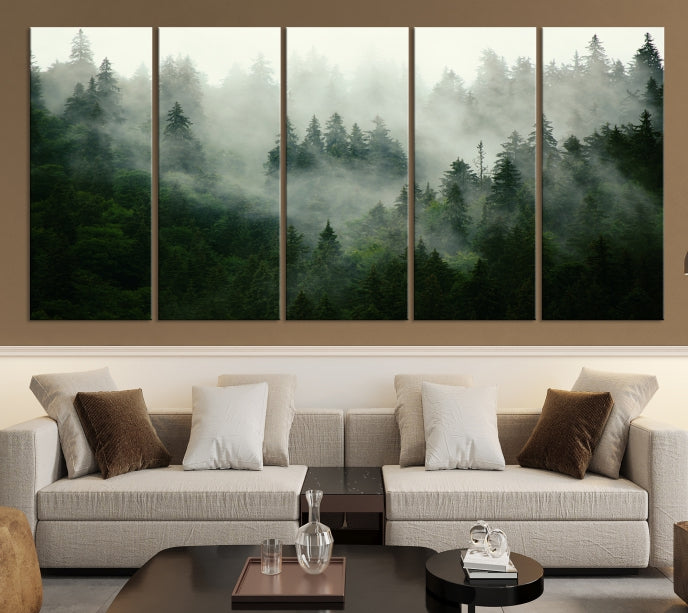 Green Forest Wall Art Canvas Print