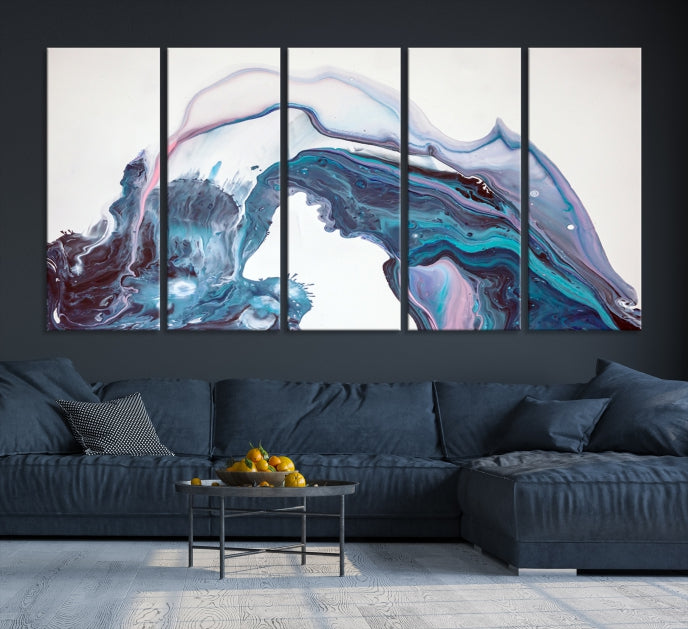 Colorful Marble Fluid Effect Wall Art Abstract Canvas Wall Art Print