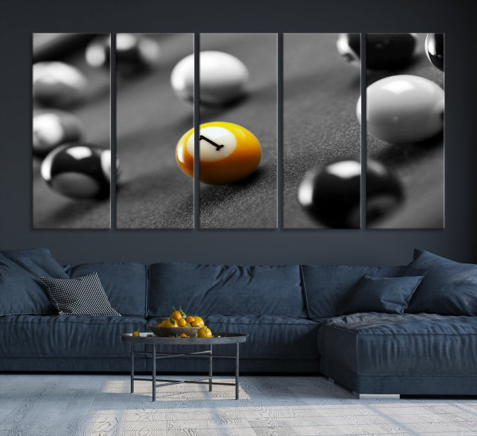 Table de billard et boules d'art mural Impression sur toile