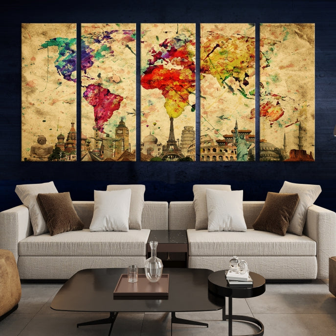 Wall Art World Map Canvas Print World Map Wall Art Canvas Print World Map Wall Art Poster Print