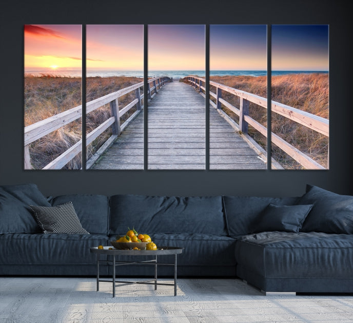 Wooden Path at Baltic Sea Wall Art Canvas Print