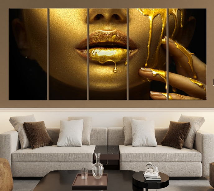 Gold and Women Wall Art Canvas Print