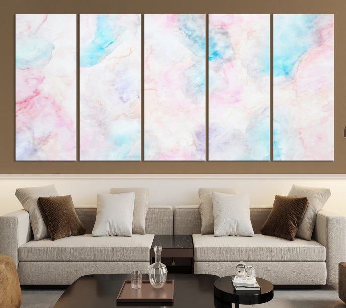 Pastel Marble Fluid Effect Wall Art Abstract Canvas Wall Art Print