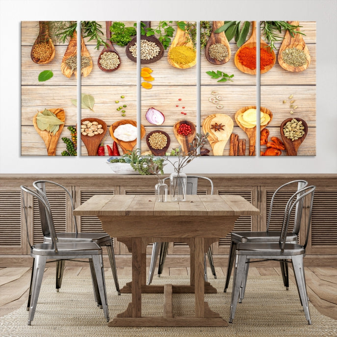 Kitchen Spice on the Table Wall Art Canvas Print