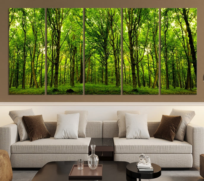 Green Forest Wall Art Canvas Print