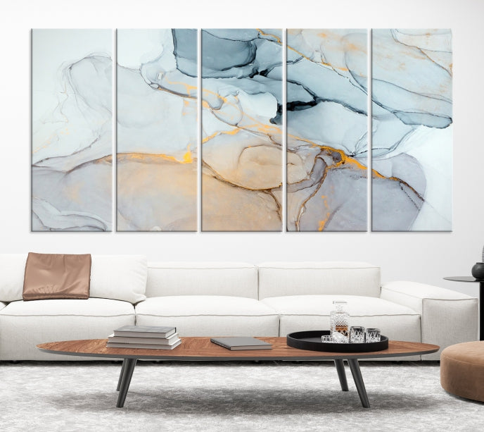 Pastel Marble Fluid Effect Wall Art Abstract Canvas Wall Art Print