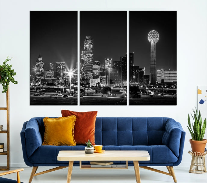 Impresión de lienzo de la ciudad de Dallas, Skyline de Dallas, Arte de la pared de Dallas, Dallas Texas, Impresión de lienzo, Lienzo de Dallas, Arte de Dallas, Impresión de lienzo de Dallas,