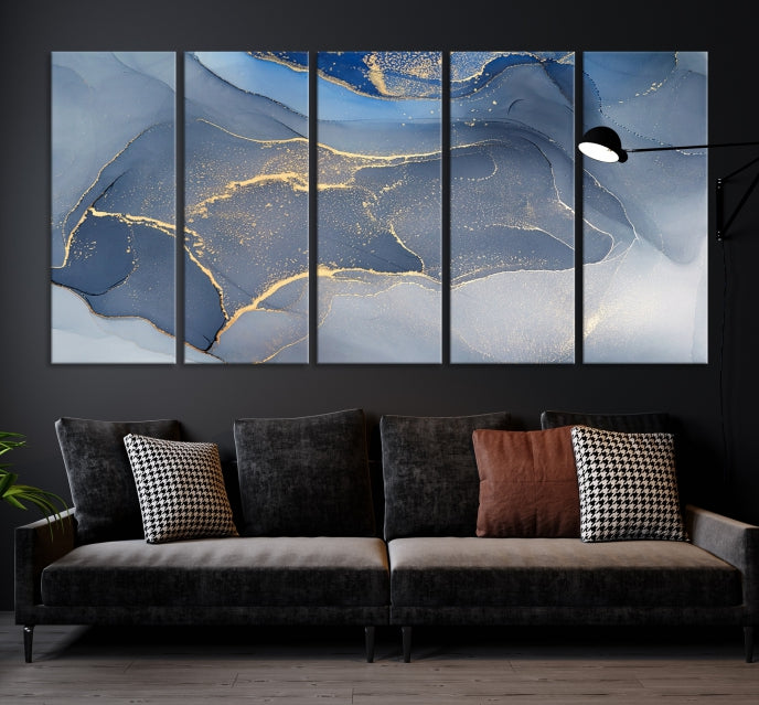 Blue Wall Art Abstract Canvas Wall Art Print