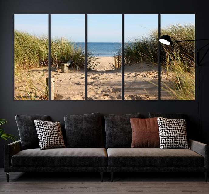 Coastal Beach Print, Pathway to Beach Art Print, Ocean Wall Art Canvas Print