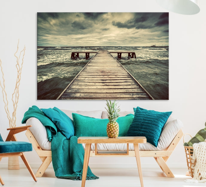 Vintage Wood Bridge Wall Art Canvas Print