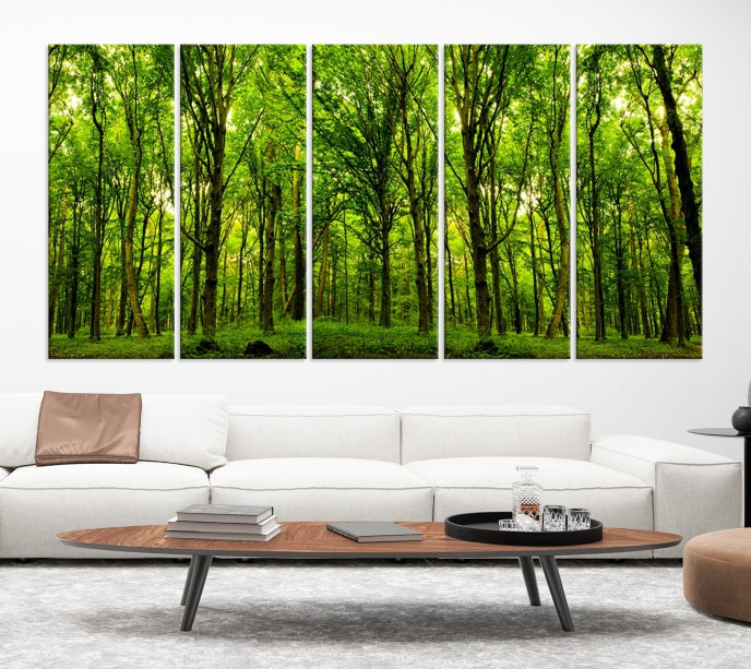 Green Forest Wall Art Canvas Print