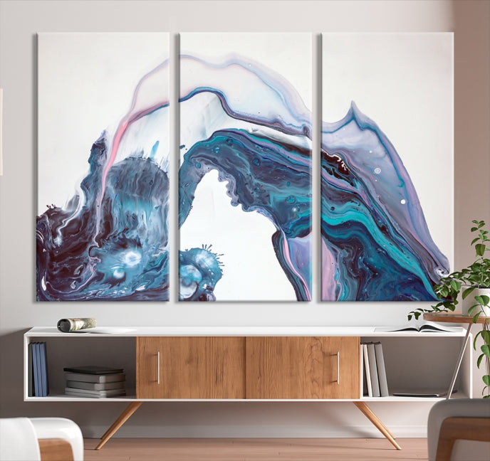 Colorful Marble Fluid Effect Wall Art Abstract Canvas Wall Art Print