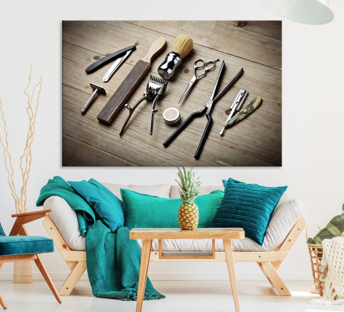 Outils de barbier standards Art mural Impression sur toile