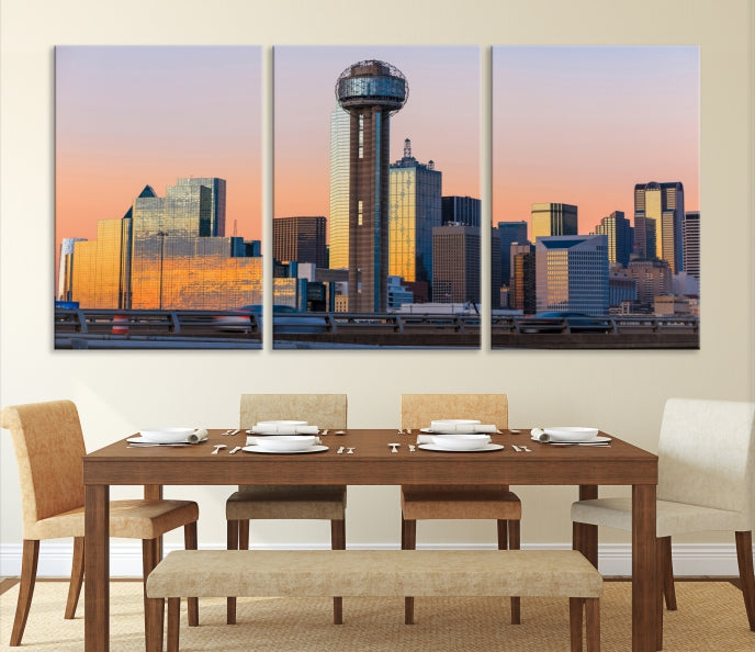 Dallas City Wall Art Canvas Print