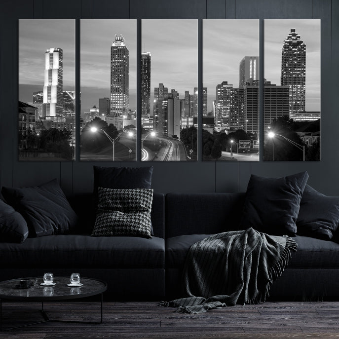 Atlanta City Black and White Wall Art