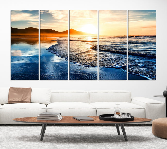 Art mural plage et coucher de soleil Impression sur toile