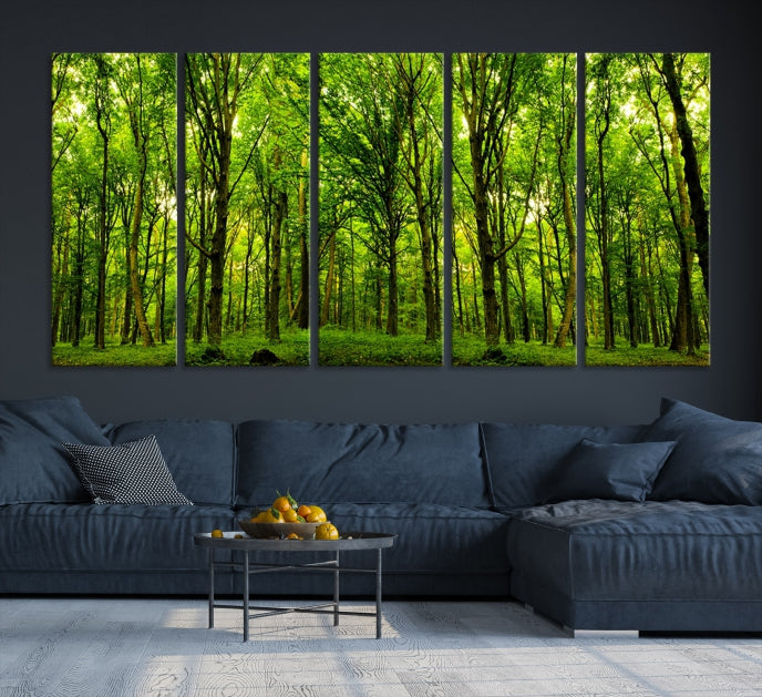 Green Forest Wall Art Canvas Print