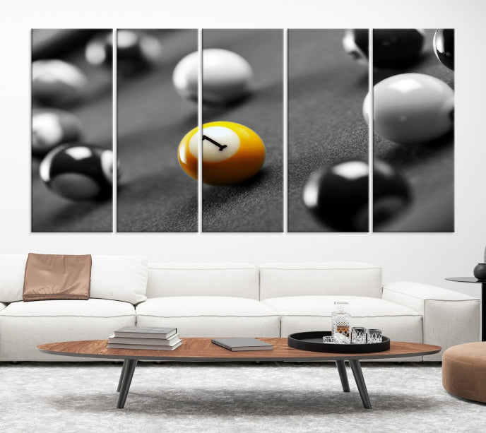 Wall Art Pool Table and Balls Canvas Print