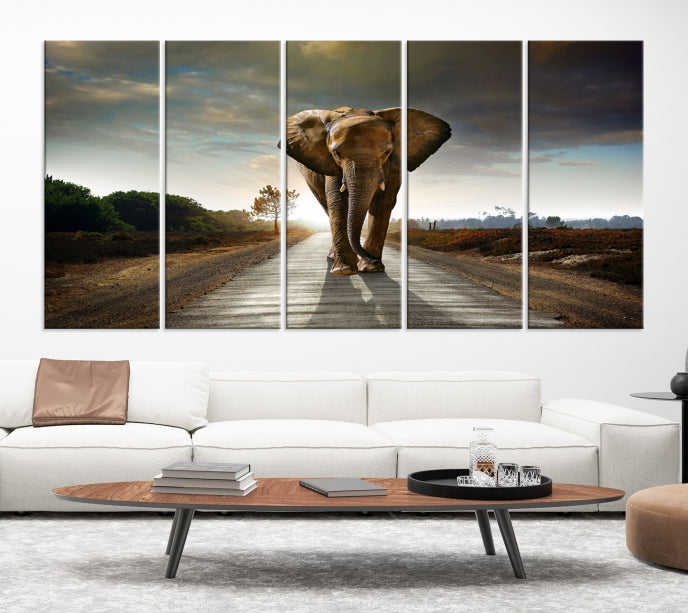 Big Wild Elephant Wall Art Canvas Print