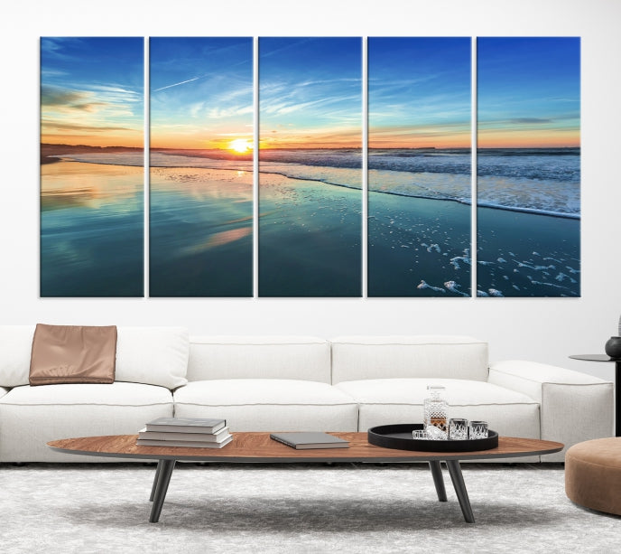 Blue Sky and Beach Wall Art Canvas Print