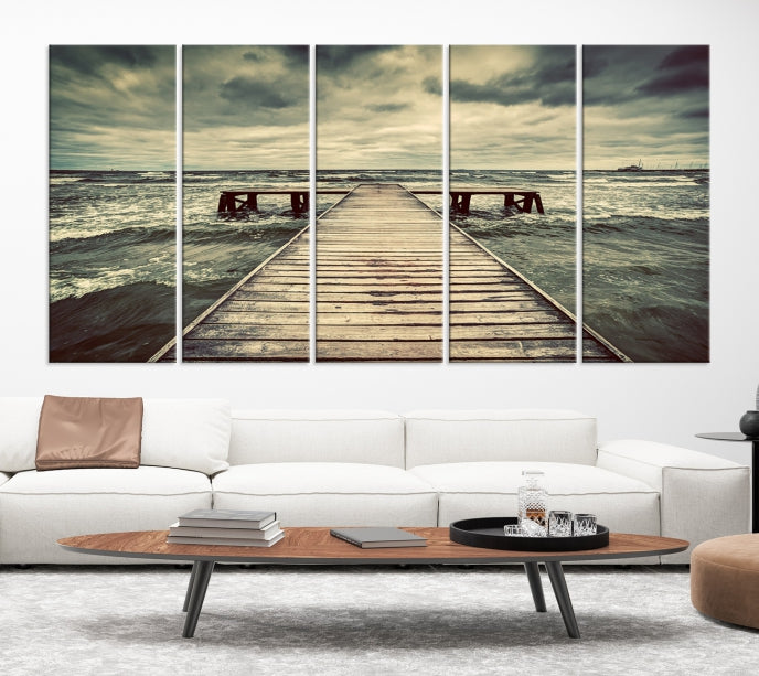 Vintage Wood Bridge Wall Art Canvas Print