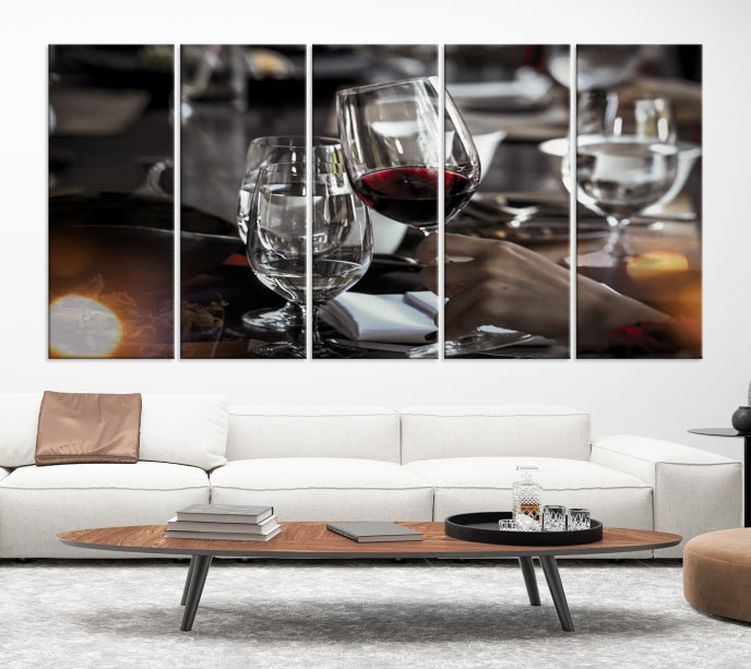 Vin rouge et verre Impression sur toile