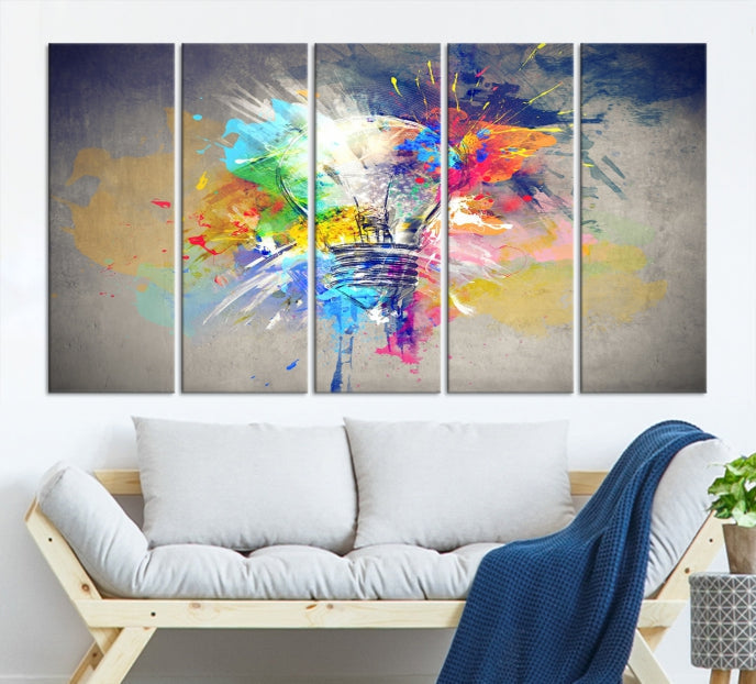 Lampe Abstraite Couleur Mur Art Impression sur toile