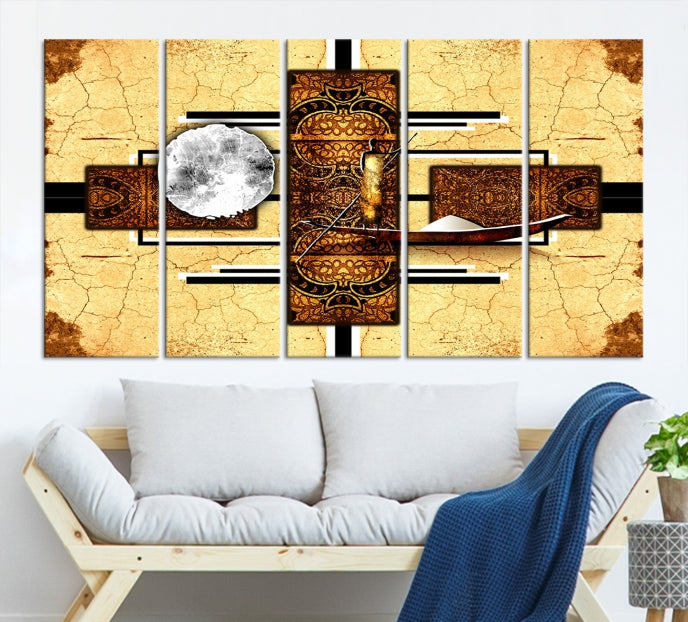 African Style Abstract Wall Art Canvas Print